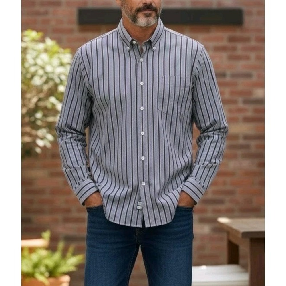 Vtg Tommy Bahama Dress Shirt Mens XL Black Burgundy Striped Button Down LS NWT